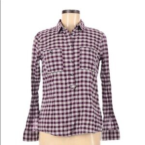 Madewell Womens Button Front Plaid Shirt Top Size Small Western